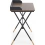 Lachlan skrivbord 90 x 50 cm - Valnt/Svart/Mssing