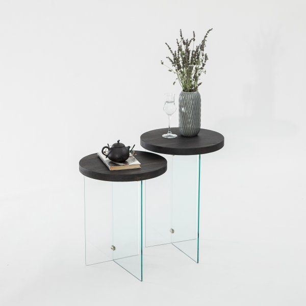 Serenity bijzettafelset Ø35/35 cm - Antraciet Serenity bijzettafelset Ø35/35 cm - Antraciet