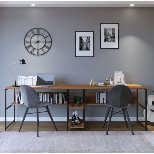 Bureau Buddy 240x60 cm - Noyer Bureau Buddy 240x60 cm - Noyer