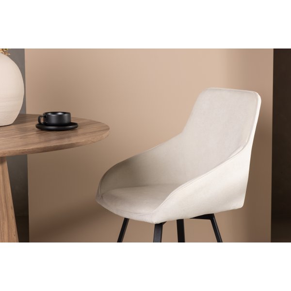 Chaise de salle à manger Rosie - Beige/noir Chaise de salle à manger Rosie - Beige/noir