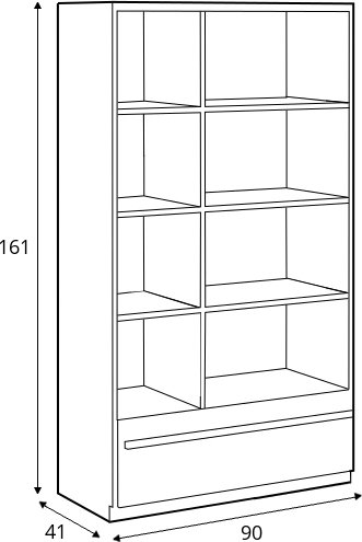 Plano boekenkast - Nash eiken/grijs Plano boekenkast - Nash eiken/grijs