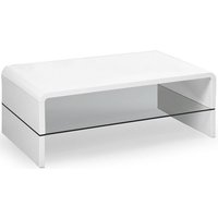 Windham soffbord 110 x 60 cm - Vit (Högglans) / Glas Windham soffbord 110 x 60 cm - Vit (Högglans) / Glas