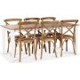 Dalars matgrupp 180 cm bord vit/ek + 6 st Gaston matstolar i natur