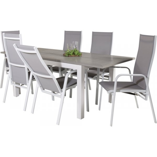 Albany utematgrupp med 6 st Copacabana stolar - Grå/Vit Albany utematgrupp med 6 st Copacabana stolar - Grå/Vit