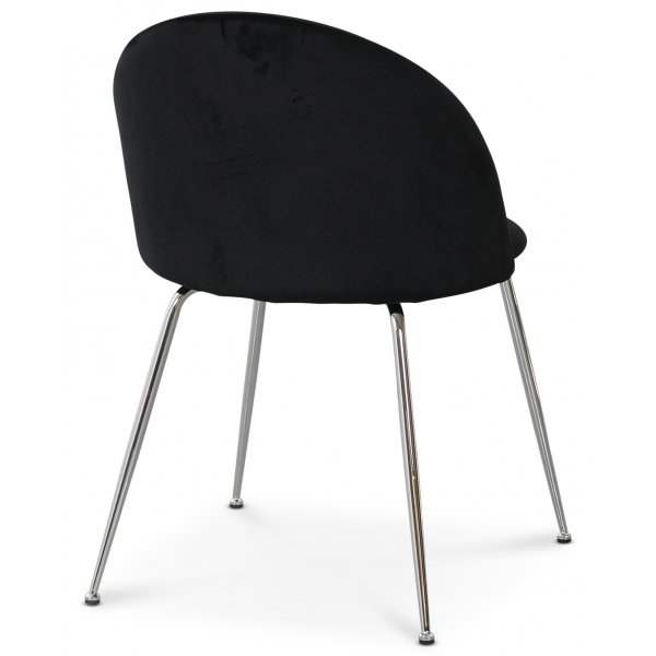 Art velvet stol - Svart / Krom