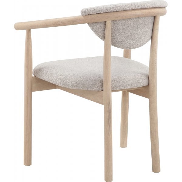 Ryan matstol - Beige boucle/vitpigmenterad ek Ryan matstol - Beige boucle/vitpigmenterad ek
