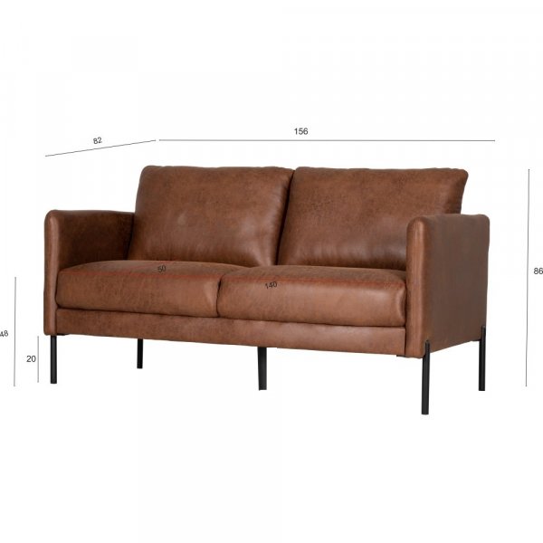 Kingsley 2,5-sits soffa - Cognac (Ecoläder) + Fläckborttagare för möbler Kingsley 2,5-sits soffa - Cognac (Ecoläder) + Fläckborttagare för möbler