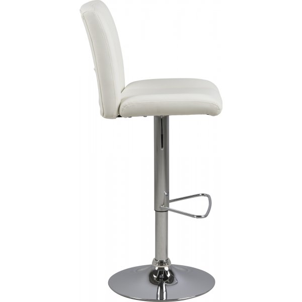 Sylvia barstol - Vit PU