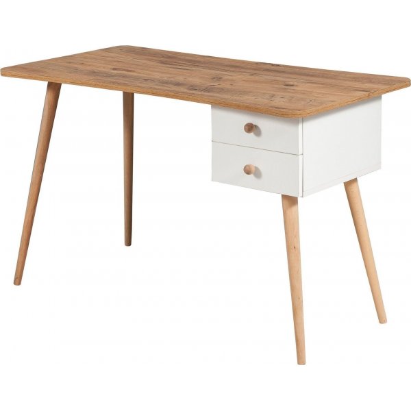 Balbina skrivbord 120x60 cm - Furu/vit