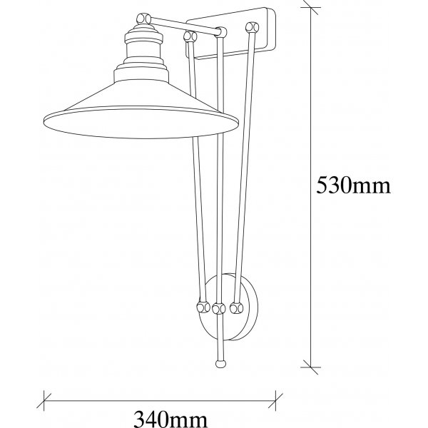 Samba wandlamp 3744 - Zwart/goud