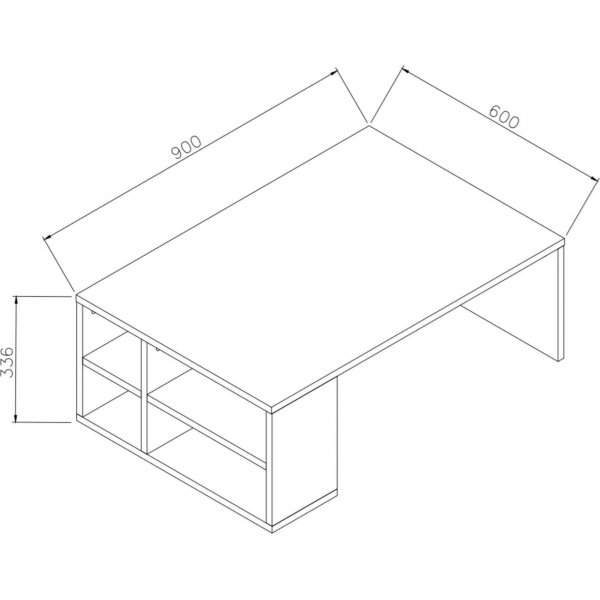 Table basse Delfi 90 x 60 cm - Blanc