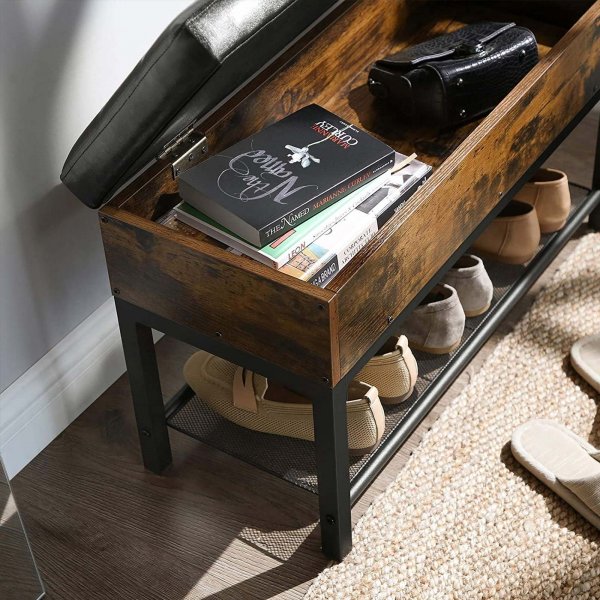 Banc d\\\'entrée Tomas 70 cm - Marron/noir Banc d\\\'entrée Tomas 70 cm - Marron/noir