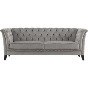 Soffa chesterfield 3-sits grå - Henry + Textilskydd för möbler Soffa chesterfield 3-sits grå - Henry + Textilskydd för möbler
