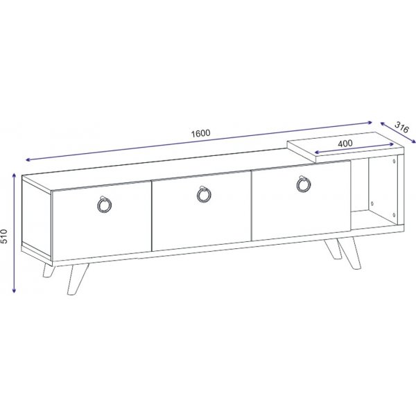 Engel TV-bänk - Valnöt/antracit Engel TV-bänk - Valnöt/antracit