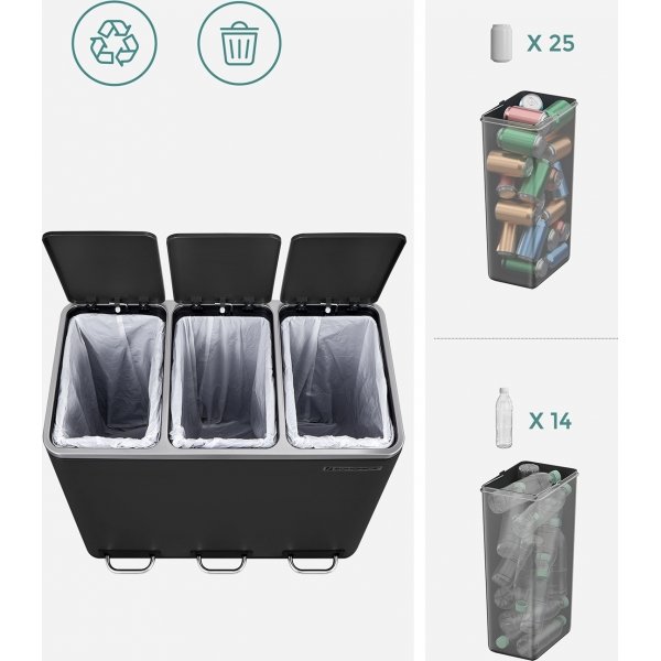 Poubelle Daloa 54 l - Noir Poubelle Daloa 54 l - Noir