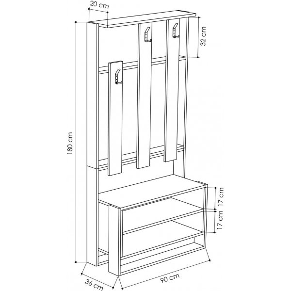 Mobilier d\\\'entrée Chester - Daim clair/anthracite Mobilier d\\\'entrée Chester - Daim clair/anthracite