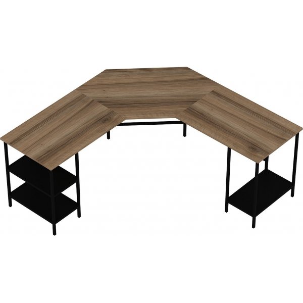 Bureau d'angle Power 180 x 60 cm - Marron foncé Bureau d'angle Power 180 x 60 cm - Marron foncé