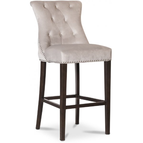 Tuva Denise barstol med handtag - Grbeige sammet