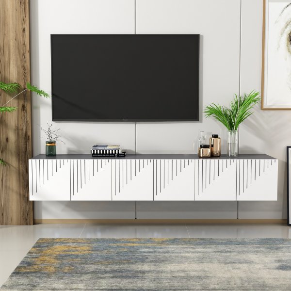 Meuble TV Draw - Blanc/anthracite Meuble TV Draw - Blanc/anthracite