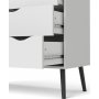 Commode Oslo  5 tiroirs - Blanc/noir