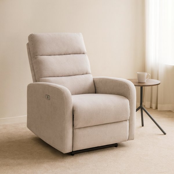 Reclinerfåtölj elektrisk - Ljusbeige Reclinerfåtölj elektrisk - Ljusbeige