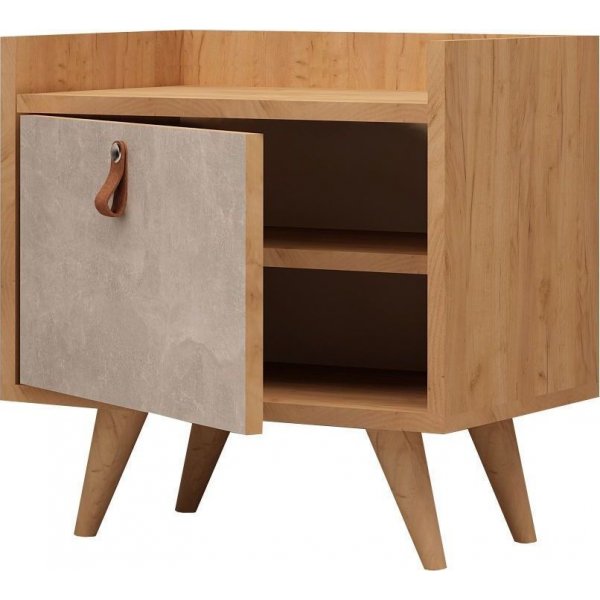 Paju nachtkastje - Eiken/wit