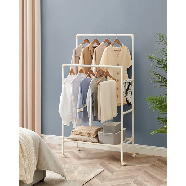 Emmanuel kldstllning p hjul - Vit