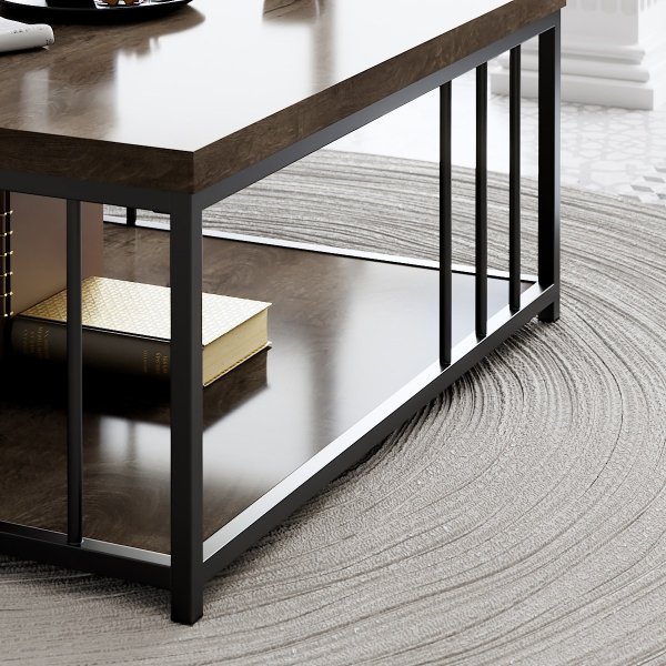 Table basse Zenn 90 x 90 cm - Noyer/noir