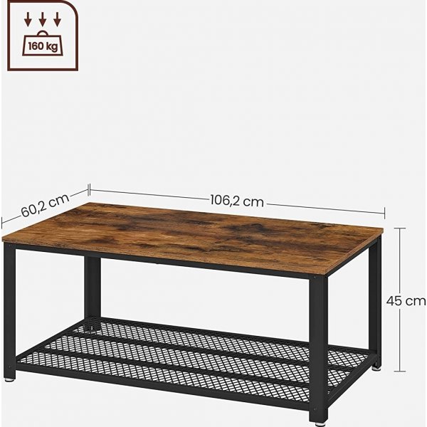 Table basse Anders 106,2 x 60,2 cm - Marron/noir Table basse Anders 106,2 x 60,2 cm - Marron/noir