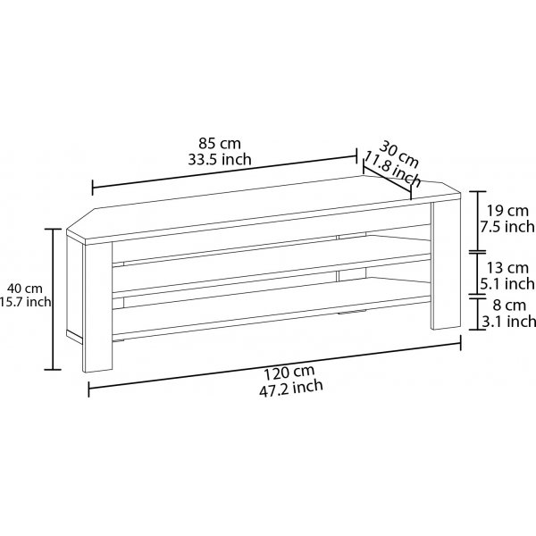 Corner TV-bänk - Ek Corner TV-bänk - Ek