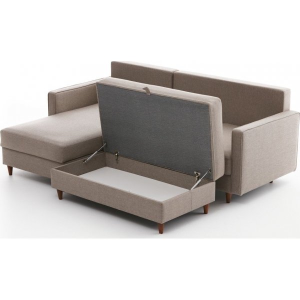 Canapé divan gauche Eca - Blanc crème Canapé divan gauche Eca - Blanc crème