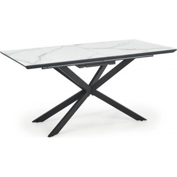 Emilie matbord 160-200 cm - Vit marmor/svart Emilie matbord 160-200 cm - Vit marmor/svart