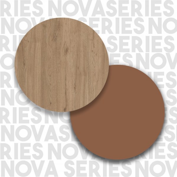 Meuble de salle de bain Nova - Rouge brique/chêne Meuble de salle de bain Nova - Rouge brique/chêne