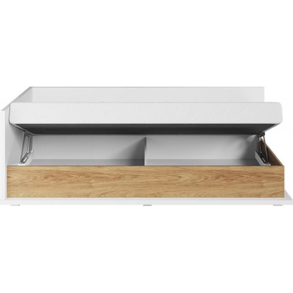 Simi bed links 90 x 200 cm - Wit/hickory Simi bed links 90 x 200 cm - Wit/hickory