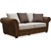 Delux 2-sits soffa med kuvertkuddar - Brun/Beige Delux 2-sits soffa med kuvertkuddar - Brun/Beige