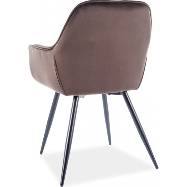 Chaise de salle  manger Cherry - Velours marron