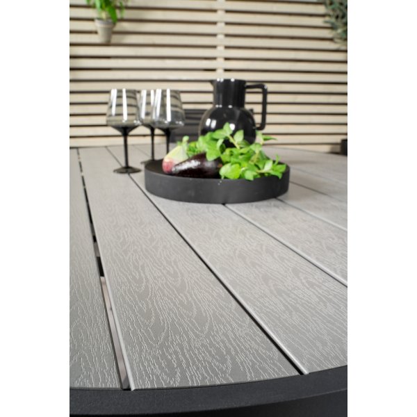 Parma utematgrupp med 6 st Santorini stolar - Svart/Gr