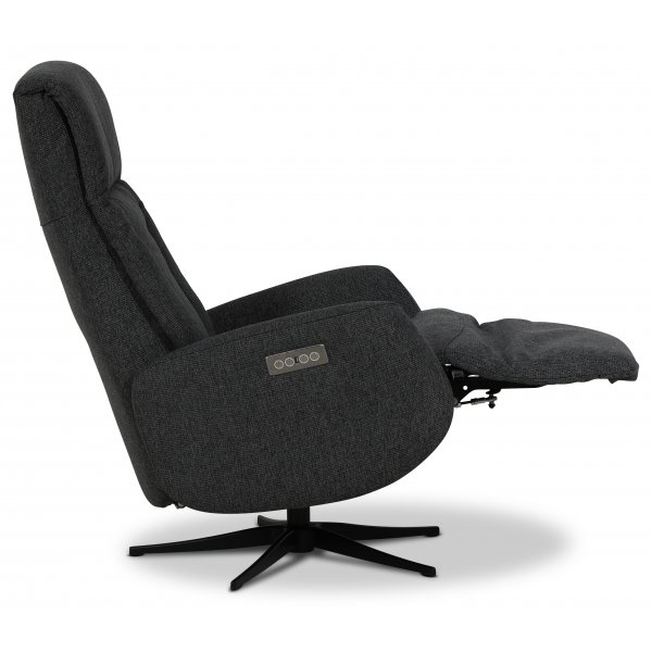 Marb�ck lyx reclinerf�t�lj (2 el-motorer) inbyggt fotst�d - M�rkgr�tt tyg