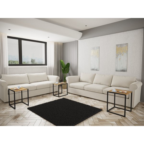 Table Tali 34/39/44 x 45 cm - Noir/marron fonc