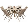 Salt runt matbord i gr teak - 150 cm diameter