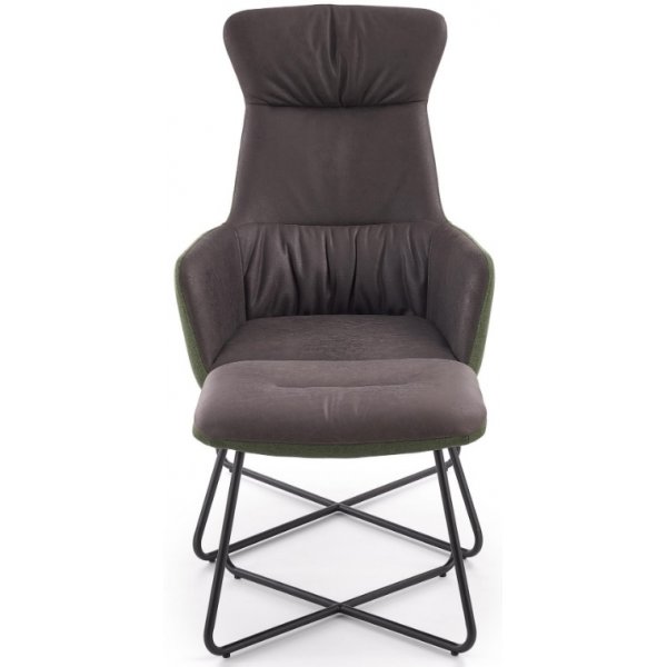 Phillis ftlj med fotpall - Grn/brun