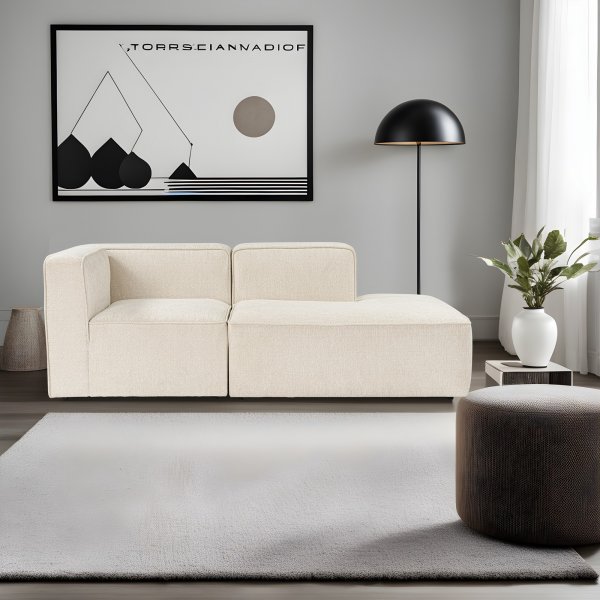 Canapé 2 places ouvert à droite - Crème Canapé 2 places ouvert à droite - Crème