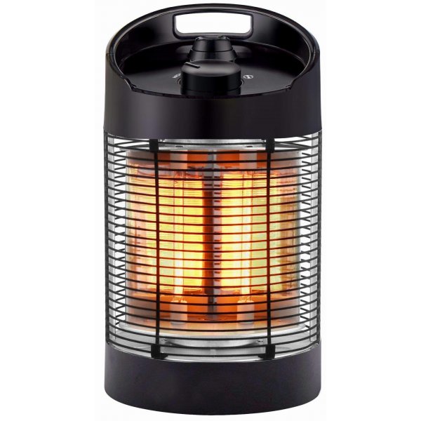Heater terrassvärmare golvmodell ställbar - Svart