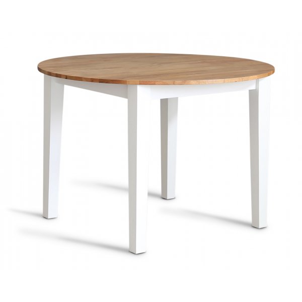 Dalsland matgrupp: Runt bord i Ek / Vit med 4 st Bla Tuva stolar + 4.00 x Stolsdyna