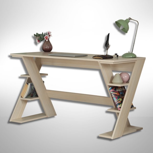 Lungo skrivbord 140 x 60 cm - Ljus ek Lungo skrivbord 140 x 60 cm - Ljus ek