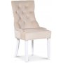 Paris matgrupp vitt bord med 4 st Tuva Decotique stolar i beige sammet med rygghandtag