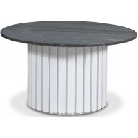 Sumo Soffbord Ø85 - Vitbetsad ek / Grå marmor Sumo Soffbord Ø85 - Vitbetsad ek / Grå marmor