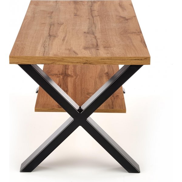 Table basse Kasady pieds croisés 120 cm - Chêne Wotan/noir Table basse Kasady pieds croisés 120 cm - Chêne Wotan/noir