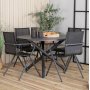 Groupe de repas extrieur Alma avec 4 chaises Alina - Noir