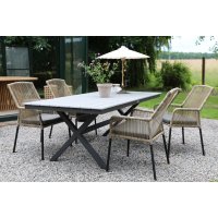 Stokke utematgrupp bord inkl. 4 stolar - Grå/Svart/Natur Stokke utematgrupp bord inkl. 4 stolar - Grå/Svart/Natur